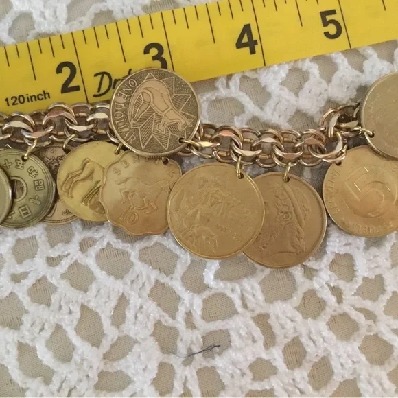 🌹Host Pick- Gold 15 Coin Heavy Charm Bracelet/ ELCO 1/20,12 K Gold Filled - Picture 9 of 16